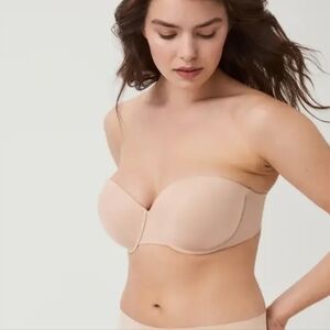 NWT SPANX Up For Anything Convertible Strapless Bra 34 DD Champagne Biege Nude